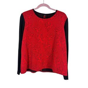 Retro Floral Striped Crop Top 29 Red Metallic Vampire Whimsical Witchy Chic 80s